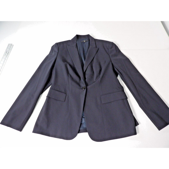 Hugo Boss Blazer Juicy6 Wool Womens 14 Navy Blue Career Office Professional - Picture 7 of 15
